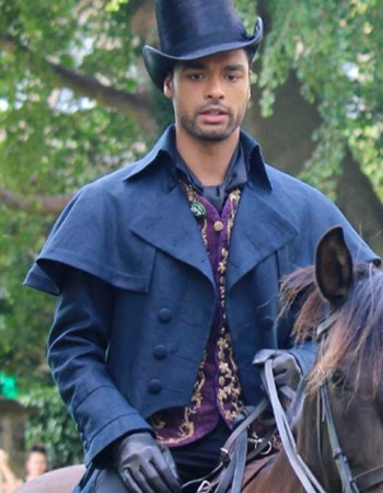 Bridgerton S02 Rege-jean (Simon Basset) Blue Wool Duster Coat