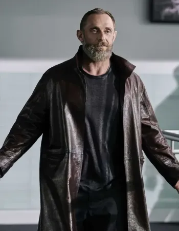 Citadel 2023 Roland Møller (Anders Silje) Brown Leather Coat