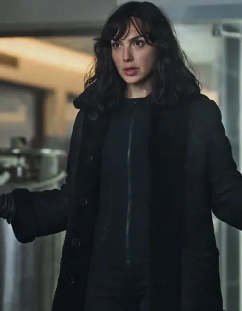 Heart of Stone 2023 Gal Gadot (Rachel Stone) Black Suede Leather Coat 