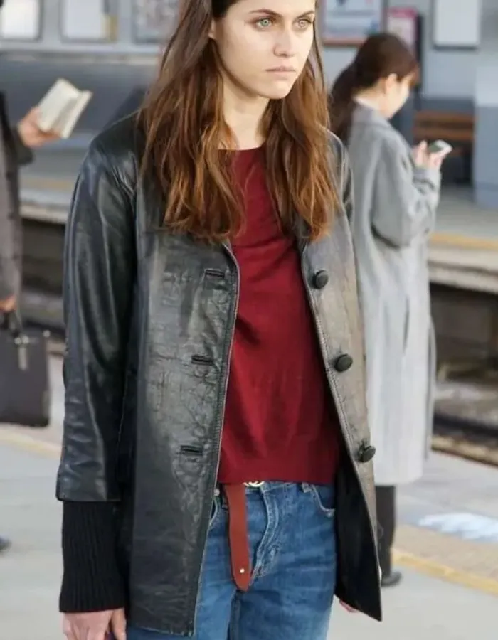 Lost Girls and Love Hotels Alexandra Daddario (Margaret) Black Coat