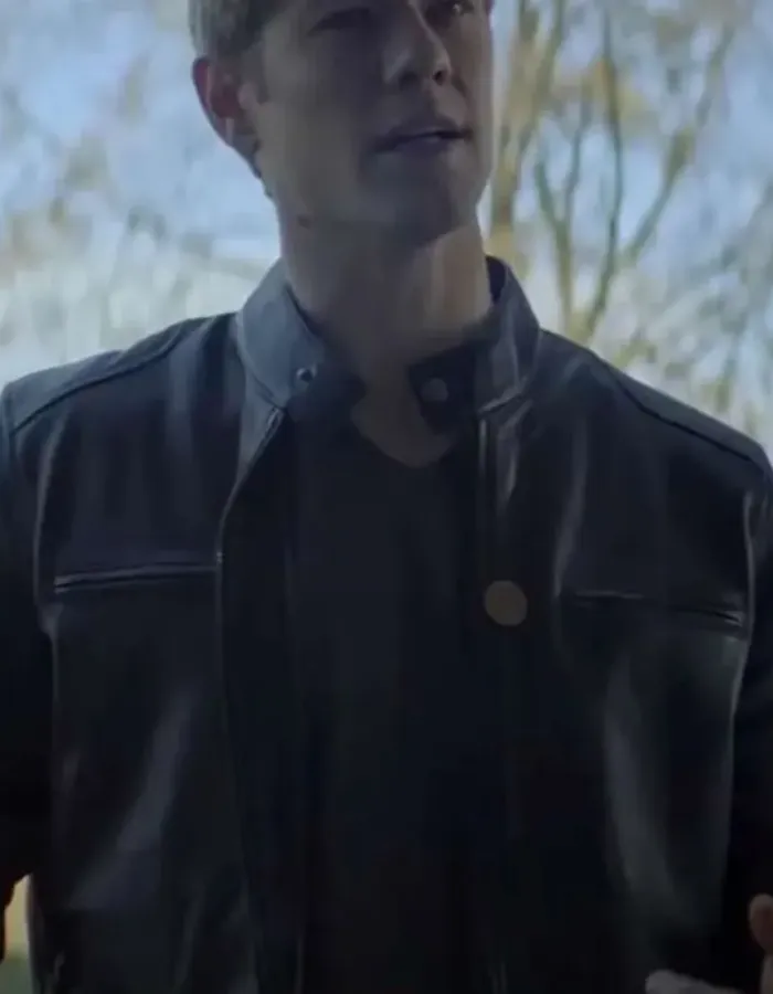 The Collective 2023 Lucas Till (Sam Alexander) Leather Black Jacket The Collective 2023 Lucas Till (Sam Alexander) Leather Black Jacket
