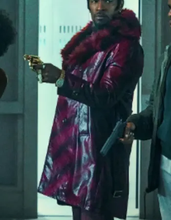 They Cloned Tyrone 2023 Jamie Foxx (Slick Charles) Purple Leather Coat They Cloned Tyrone 2023 Jamie Foxx (Slick Charles) Purple Leather Coat