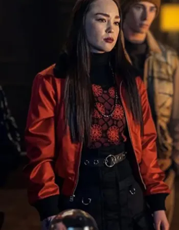 Wednesday 2022 Naomi J. Ogawa (Yoko Tanaka) Bomber Satin Jacket