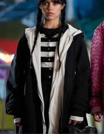 Wednesday Jenna Ortega (Wednesday Addams) Black Fleece Hoodie