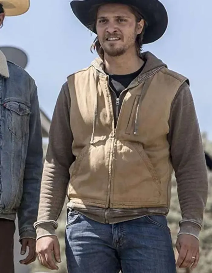 Yellowstone Luke Grimes (Kayce Dutton) Brown Cotton Vest