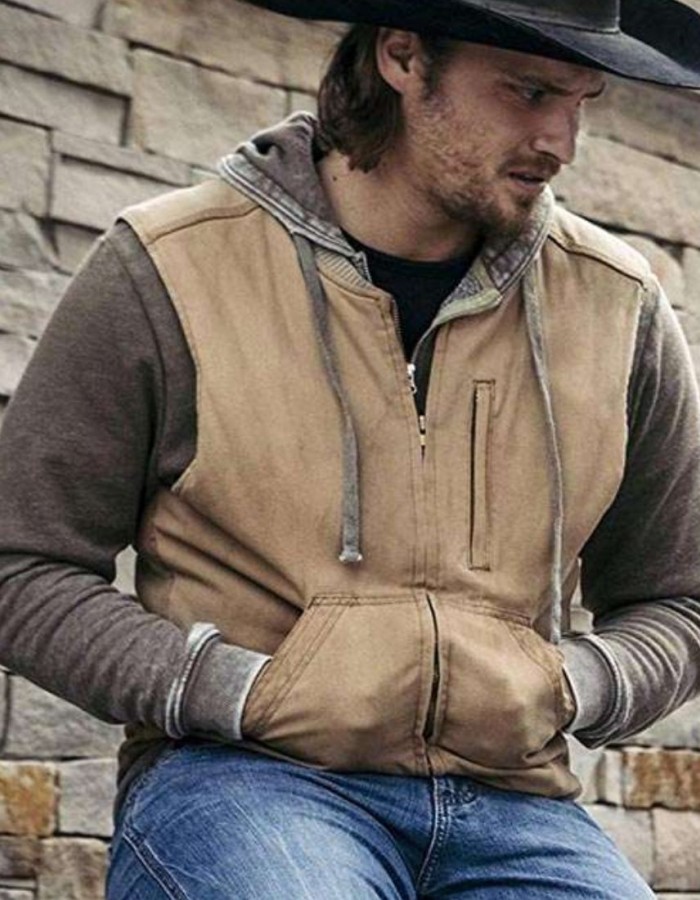 Yellowstone Luke Grimes (Kayce Dutton) Brown Cotton Vest Yellowstone Luke Grimes (Kayce Dutton) Brown Cotton Vest