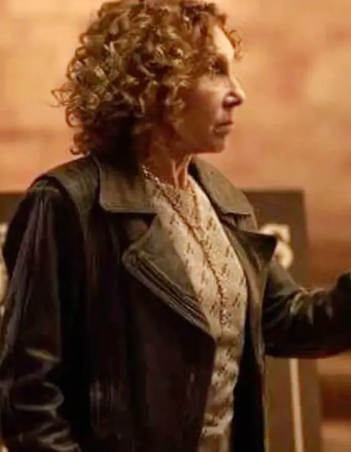Accused 2023 Rhea Perlman (Joyce Golden) Black Leather Jacket