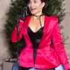 And Just Like That Kristin Davis (Charlotte York) Pink Satin Blazer