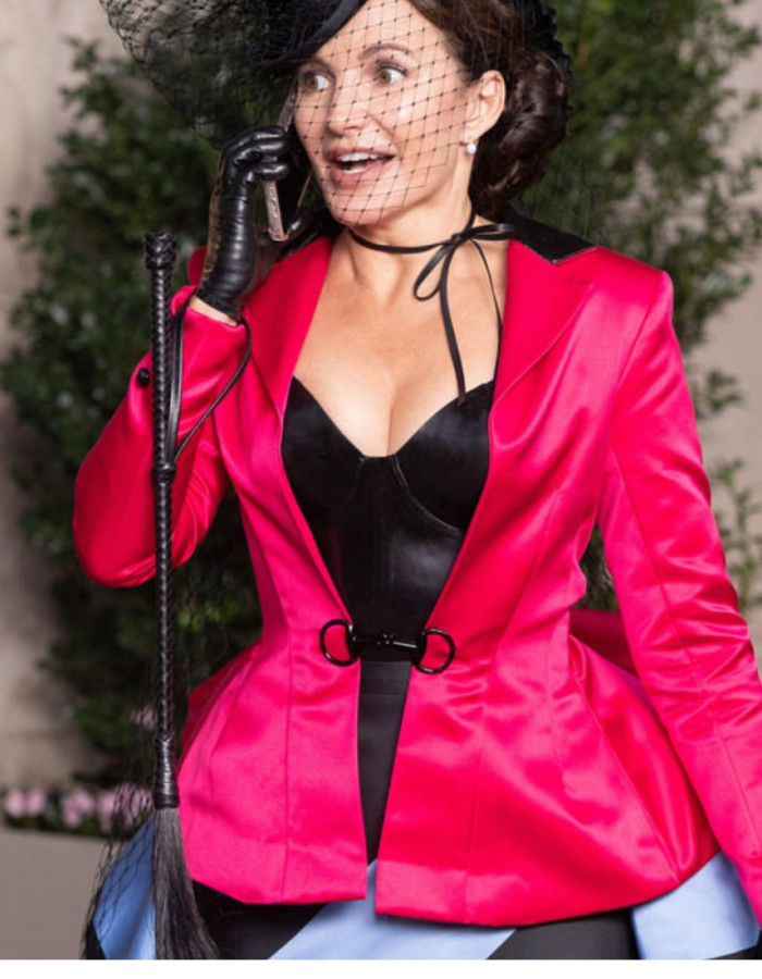 And Just Like That Kristin Davis (Charlotte York) Pink Satin Blazer