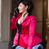 And Just Like That Kristin Davis (Charlotte York) Pink Satin Blazer