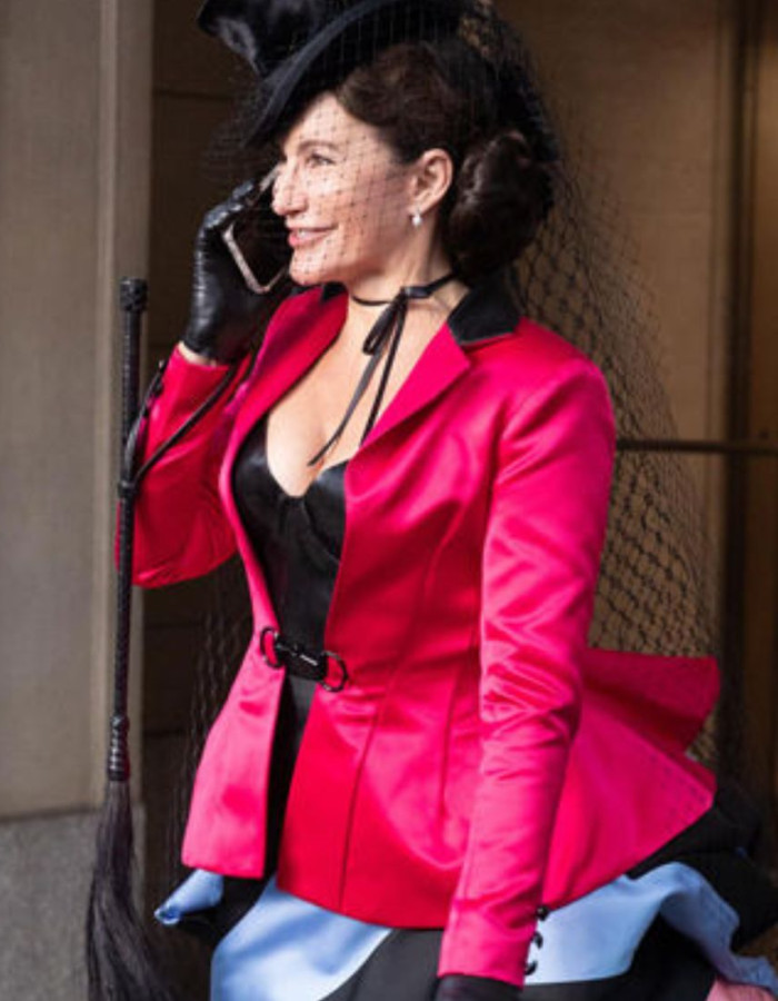 And Just Like That Kristin Davis (Charlotte York) Pink Satin Blazer
