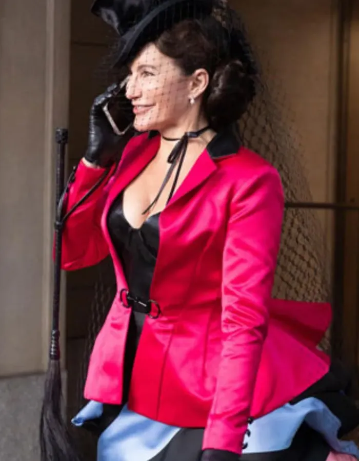 And Just Like That Kristin Davis (Charlotte York) Pink Satin Blazer