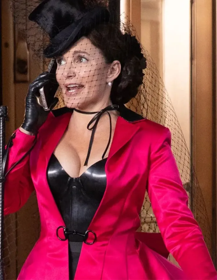 And Just Like That Kristin Davis (Charlotte York) Pink Satin Blazer