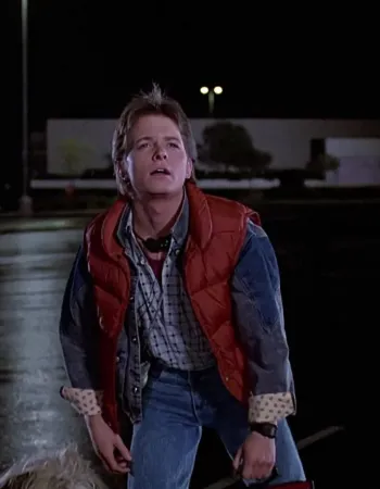 Back to the Future Michael Fox (Marty McFly) Puffer Red Parachute Vest