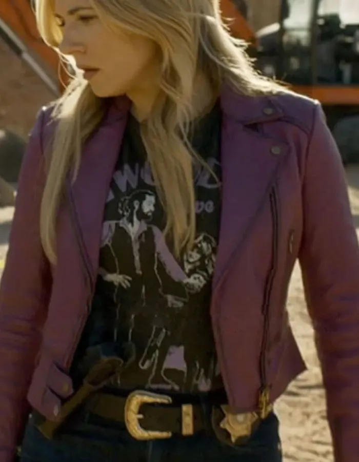 Big Sky S3 Katheryn Winnick (Jenny Hoyt) Purple Leather Jacket Big Sky S3 Katheryn Winnick (Jenny Hoyt) Purple Leather Jacket