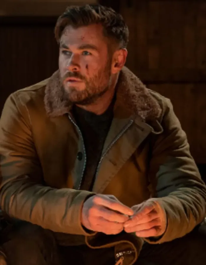 Extraction 2 2023 Chris Hemsworth (Tyler Rak) Brown Cotton Jacket