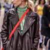 Fanfik 2023 Alin Szewczyk (Tosiek) Brown Leather Coat