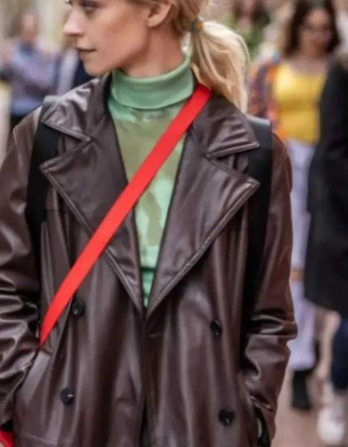 Fanfik 2023 Alin Szewczyk (Tosiek) Brown Leather Coat