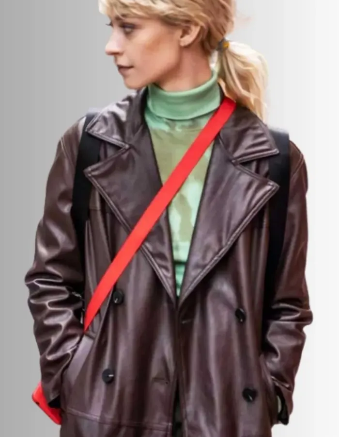 Fanfik 2023 Alin Szewczyk (Tosiek) Brown Leather Coat