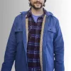 Flora and Son Joseph Gordon-levitt (Jeff) Blue Cotton Jacket