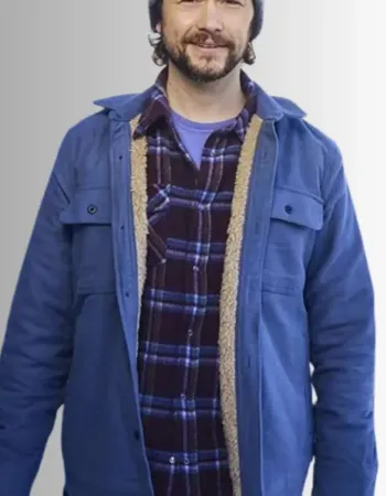 Flora and Son Joseph Gordon-levitt (Jeff) Blue Cotton Jacket