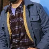 Flora and Son Joseph Gordon-levitt (Jeff) Blue Cotton Jacket