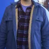 Flora and Son Joseph Gordon-levitt (Jeff) Blue Cotton Jacket