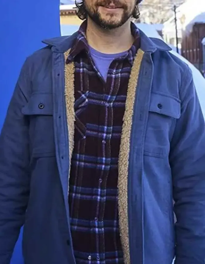 Flora and Son Joseph Gordon-levitt (Jeff) Blue Cotton Jacket