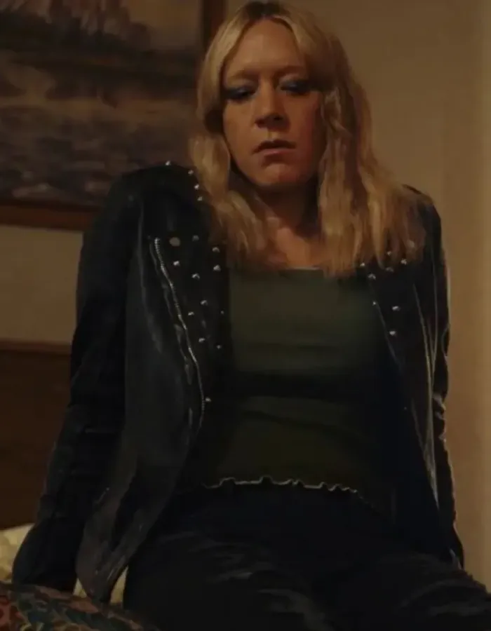 Poker Face 2023 Chloë Sevigny (Ruby Ruin) Black Leather Jacket