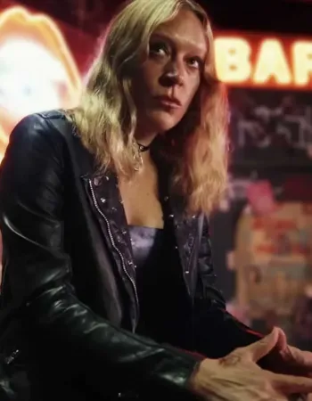 Poker Face 2023 Chloë Sevigny (Ruby Ruin) Black Leather Jacket