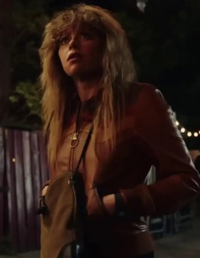 Poker Face 2023 Natasha Lyonne (Charlie Cale) Brown Leather Jacket