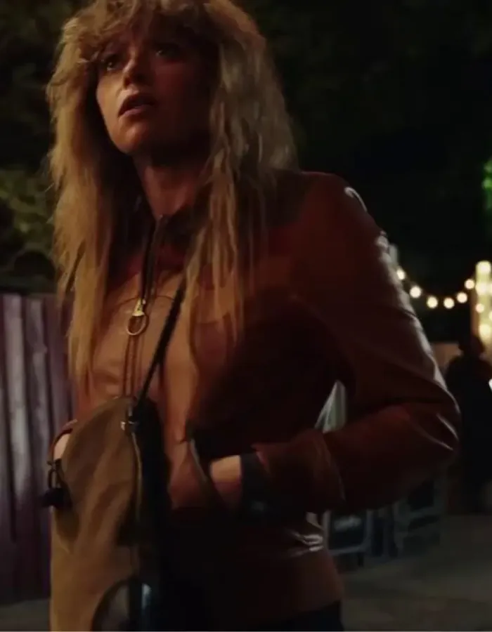 Poker Face 2023 Natasha Lyonne (Charlie Cale) Brown Leather Jacket