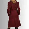 Simulant Jordana Brewster (Faye) Maroon Wool Coat