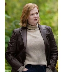 Succession S04 Sarah Snook (Shiv Roy) Leather Blazer