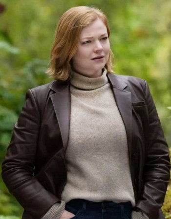Succession S04 Sarah Snook (Shiv Roy) Leather Blazer