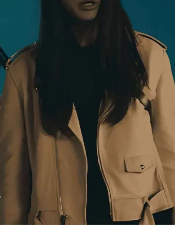 Teen Wolf 2023 Crystal Reed (Allison Argent) White Leather Jacket Teen Wolf 2023 Crystal Reed (Allison Argent) White Leather Jacket