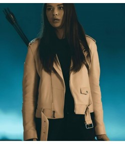 Teen Wolf 2023 Crystal Reed (Allison Argent) White Leather Jacket