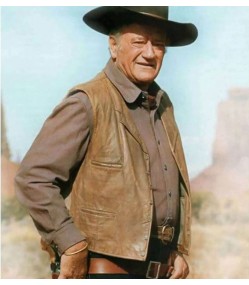 The Cowboys John Wayne (Wil Andersen) Brown Leather Vest