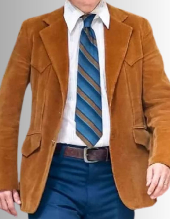 The Crowded Room 2023 Will Chase (Marlin Reid) Brown Velvet Blazer