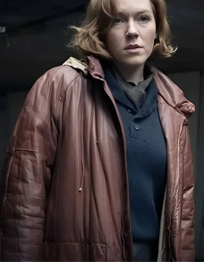 The Gold Charlotte Spencer (Nicki Jennings) Brown Leather Coat The Gold Charlotte Spencer (Nicki Jennings) Brown Leather Coat