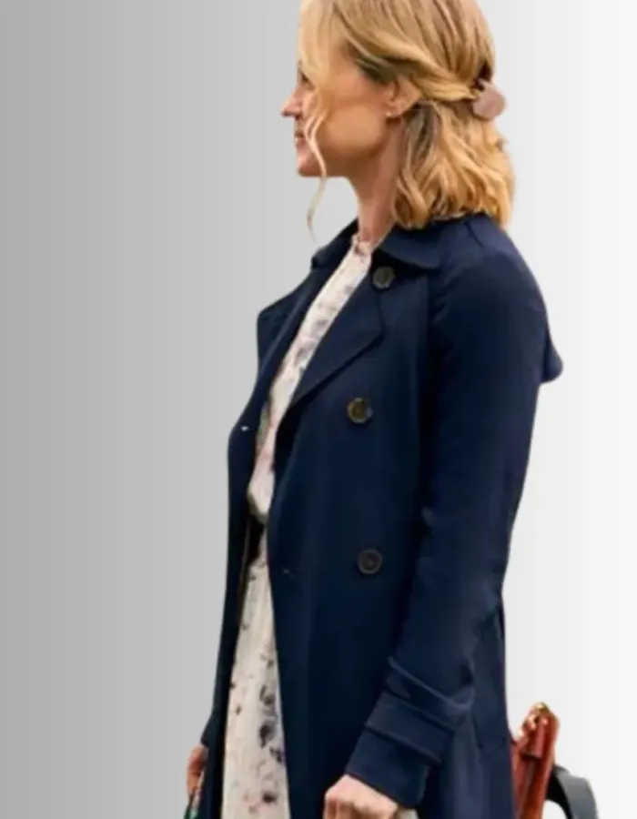 The Wedding Contract Becca Tobin (Rebecca) Blue Wool Coat