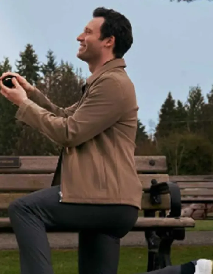 The Wedding Contract Jake Epstein (Adam) Brown Cotton Jacket