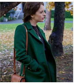 The Wedding Veil Inspiration 2023 Kacey Rohl (Lily) green Wool Coat
