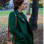The Wedding Veil Inspiration 2023 Kacey Rohl (Lily) green Wool Coat