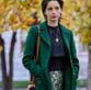 The Wedding Veil Inspiration 2023 Kacey Rohl (Lily) green Wool Coat