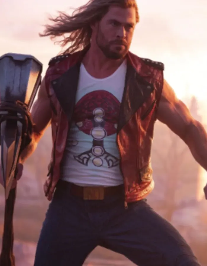 Thor Love and Thunder Chris Hemsworth (Thor) Red Leather Vest