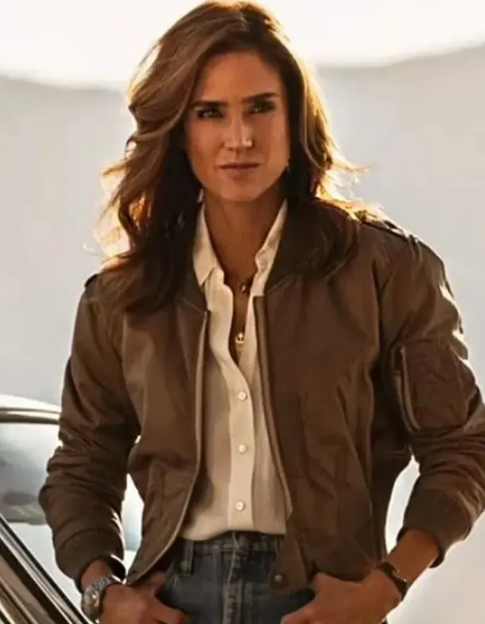 Top Gun Maverick Jennifer Connelly (Penny Benjamin) Brown Satin Jacket