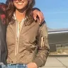 Top Gun Maverick Jennifer Connelly (Penny Benjamin) Brown Satin Jacket