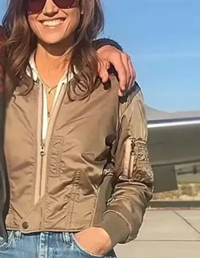 Top Gun Maverick Jennifer Connelly (Penny Benjamin) Brown Satin Jacket