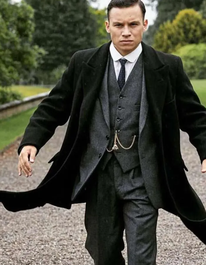 Peaky Blinders Finn Cole (Michael Gray) Black Wool Coat Peaky Blinders Finn Cole (Michael Gray) Black Wool Coat